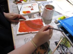 Figure 4. Student working on an art exploration